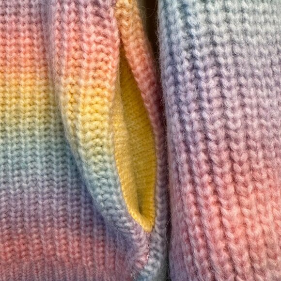 BlankNYC Rainbow Cardigan Sweater Girls L Large Pastel Pink Blue Yellow Unicorn - Picture 4 of 11